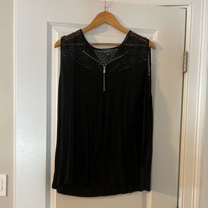 Black lace tank with zipper